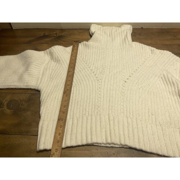 Varley Rogan Sweater Women's Large Ivory Stretch Long Sleeves Turtle Neck - Picture 10 of 13